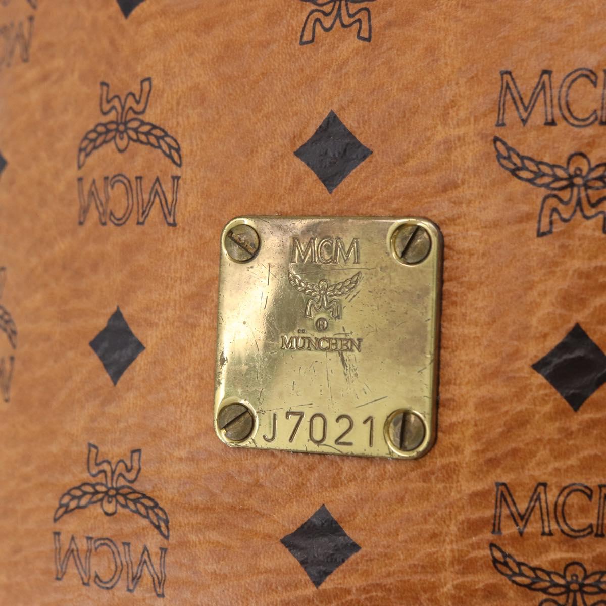 MCM Vicetos Logogram Shoulder Bag PVC Leather Brown Gold Auth 201008