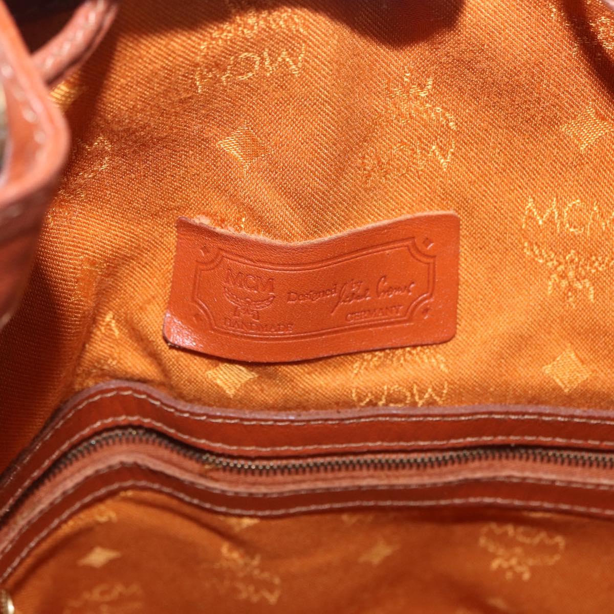 MCM Vicetos Logogram Shoulder Bag PVC Leather Brown Gold Auth 201008