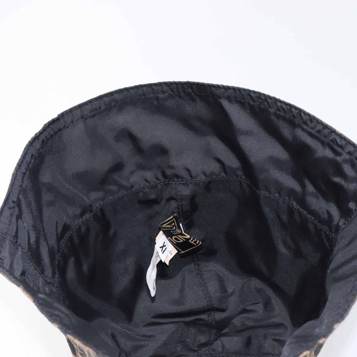 FENDI Zucca Canvas Bucket Hat Brown Black Auth 201009V