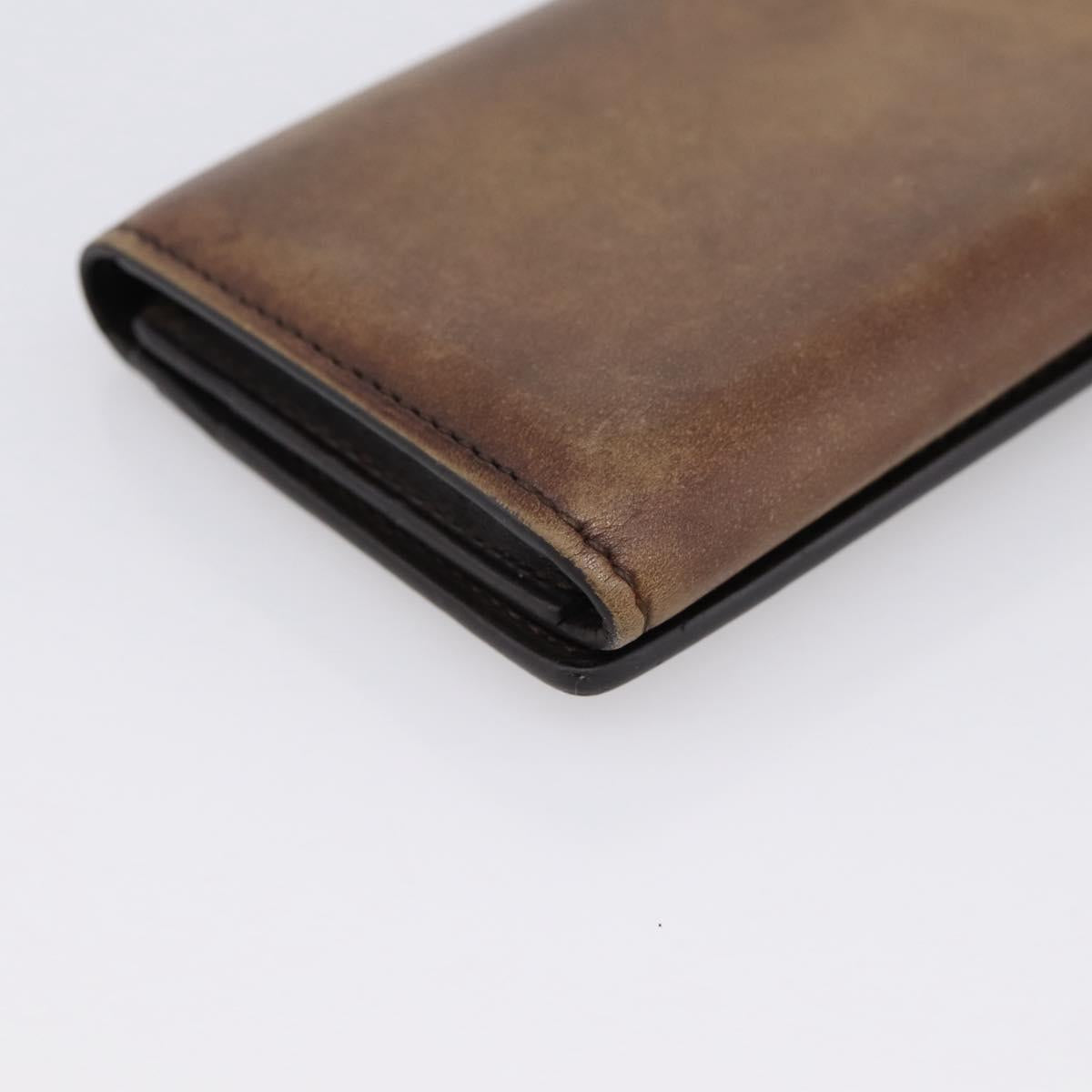 Berluti Gas Pearl Card Case Leather Brown Auth 201010V