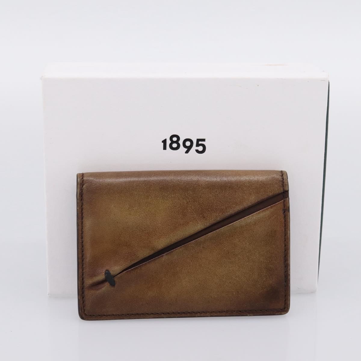 Berluti Gas Pearl Card Case Leather Brown Auth 201010V
