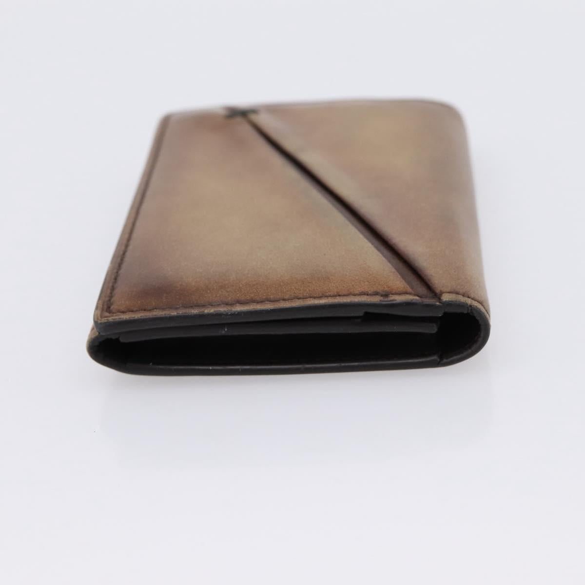 Berluti Gas Pearl Card Case Leather Brown Auth 201010V