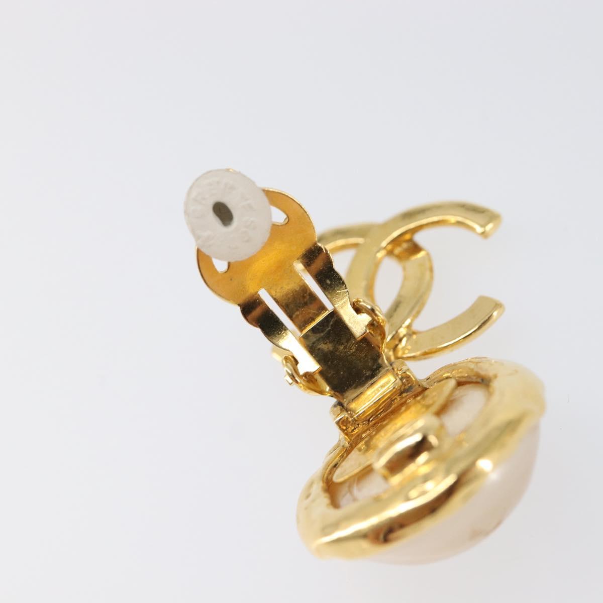 CHANEL Earring metal Gold Tone CC Auth 201011