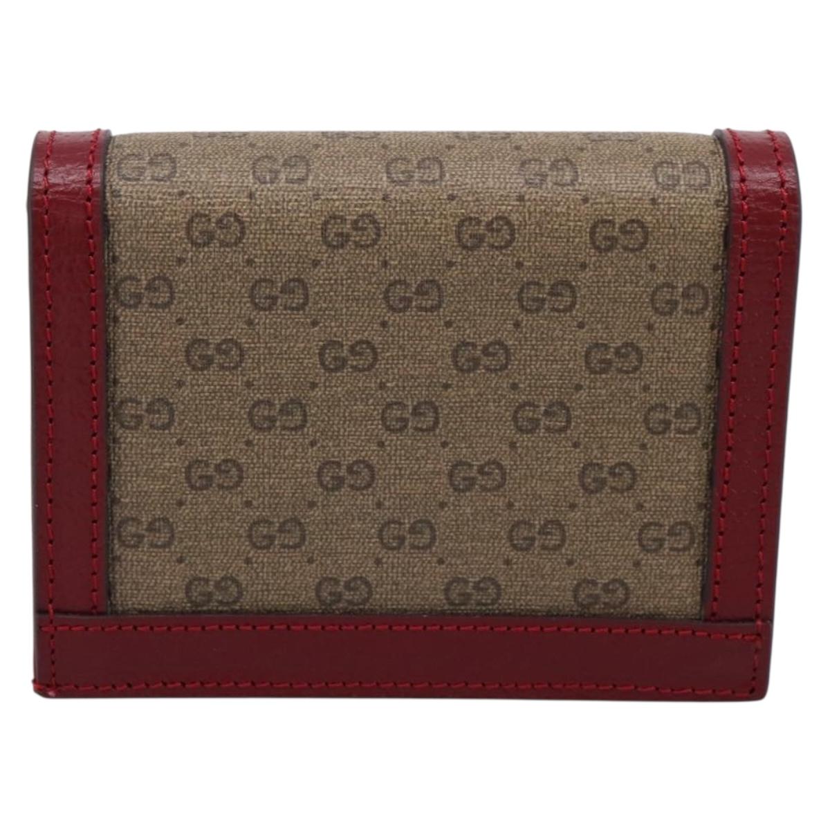 GUCCI Micro GG Supreme Doraemon Compact Wallet PVC Beige 647788 Auth 201012M