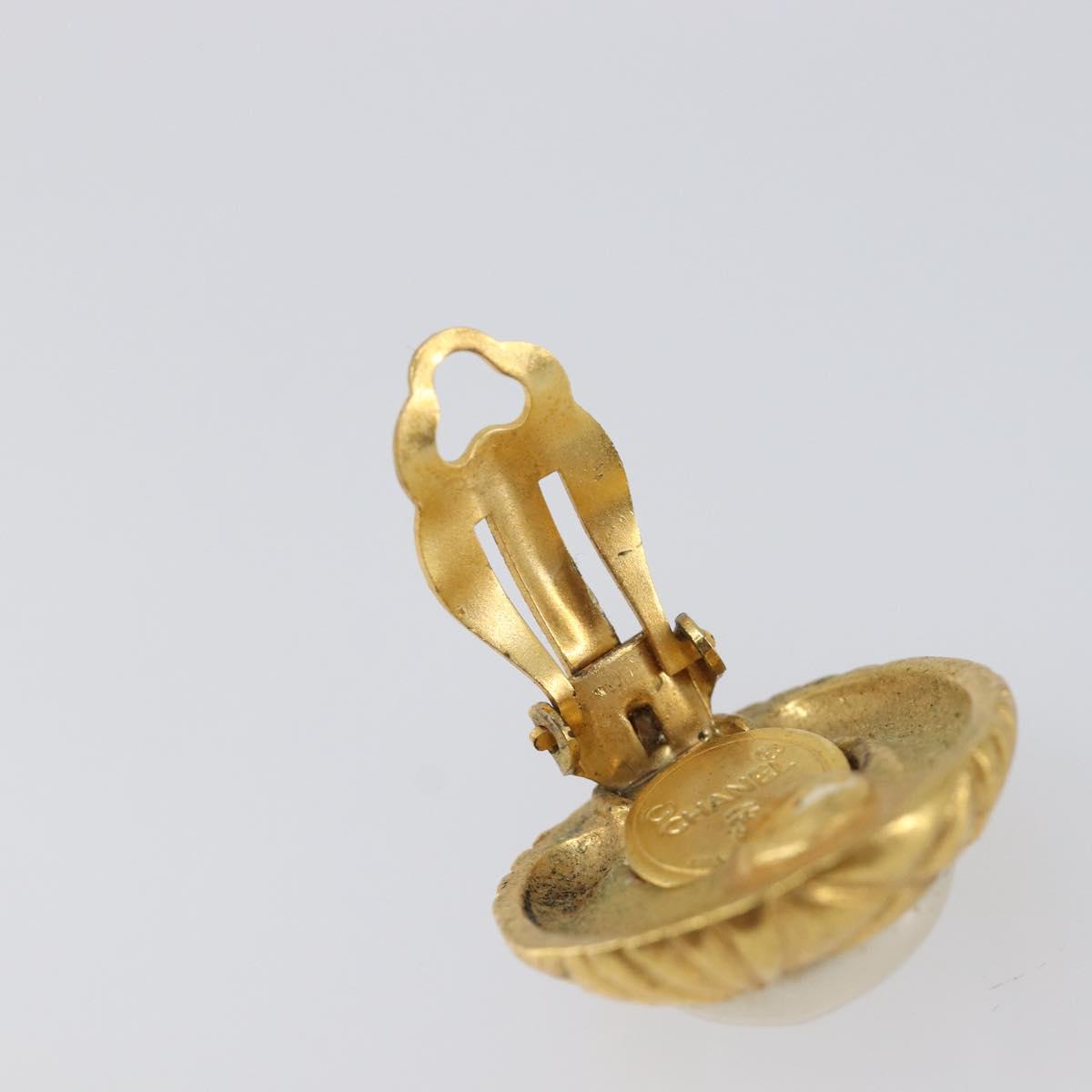 CHANEL Earring metal Gold Tone CC Auth 201014