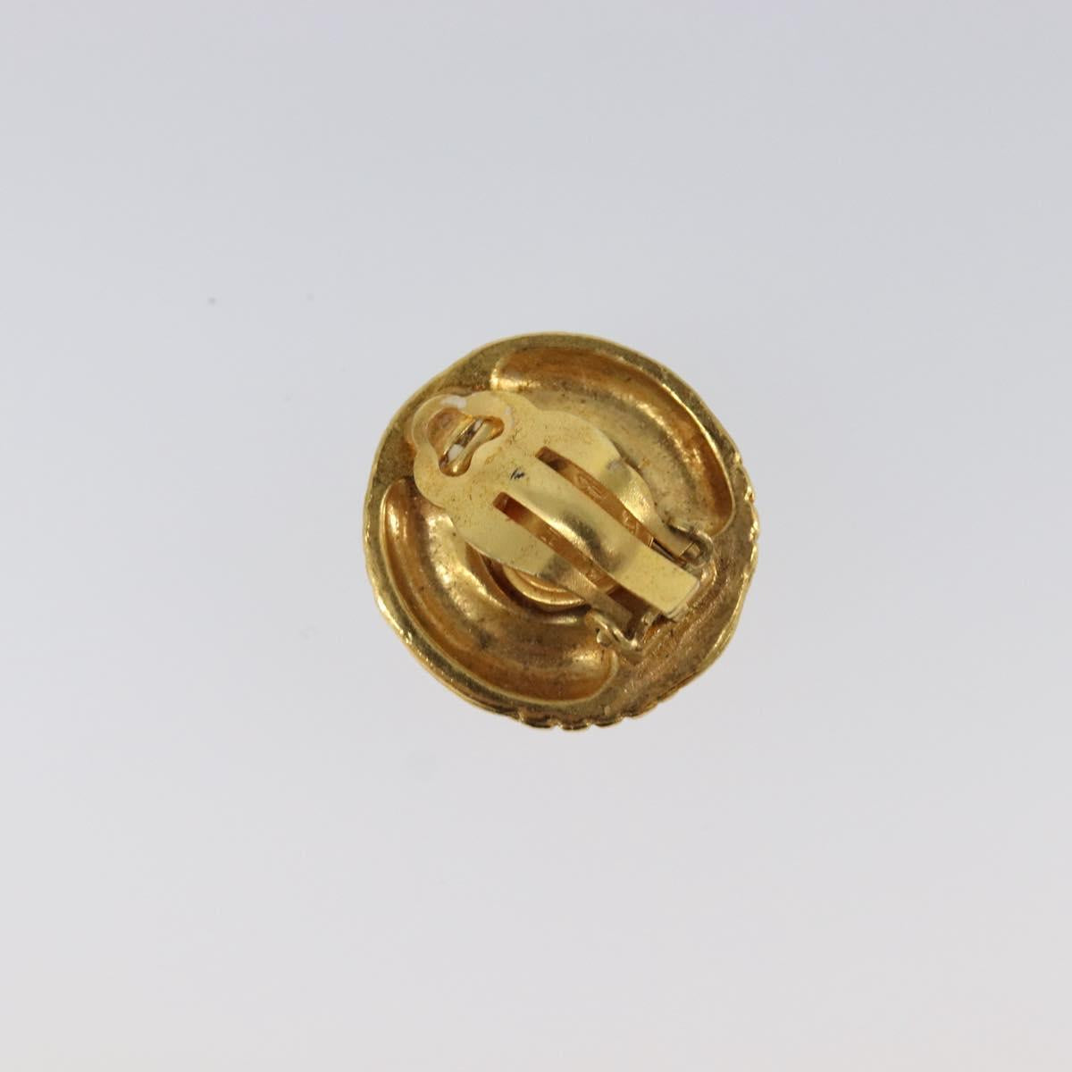 CHANEL Earring metal Gold Tone CC Auth 201014