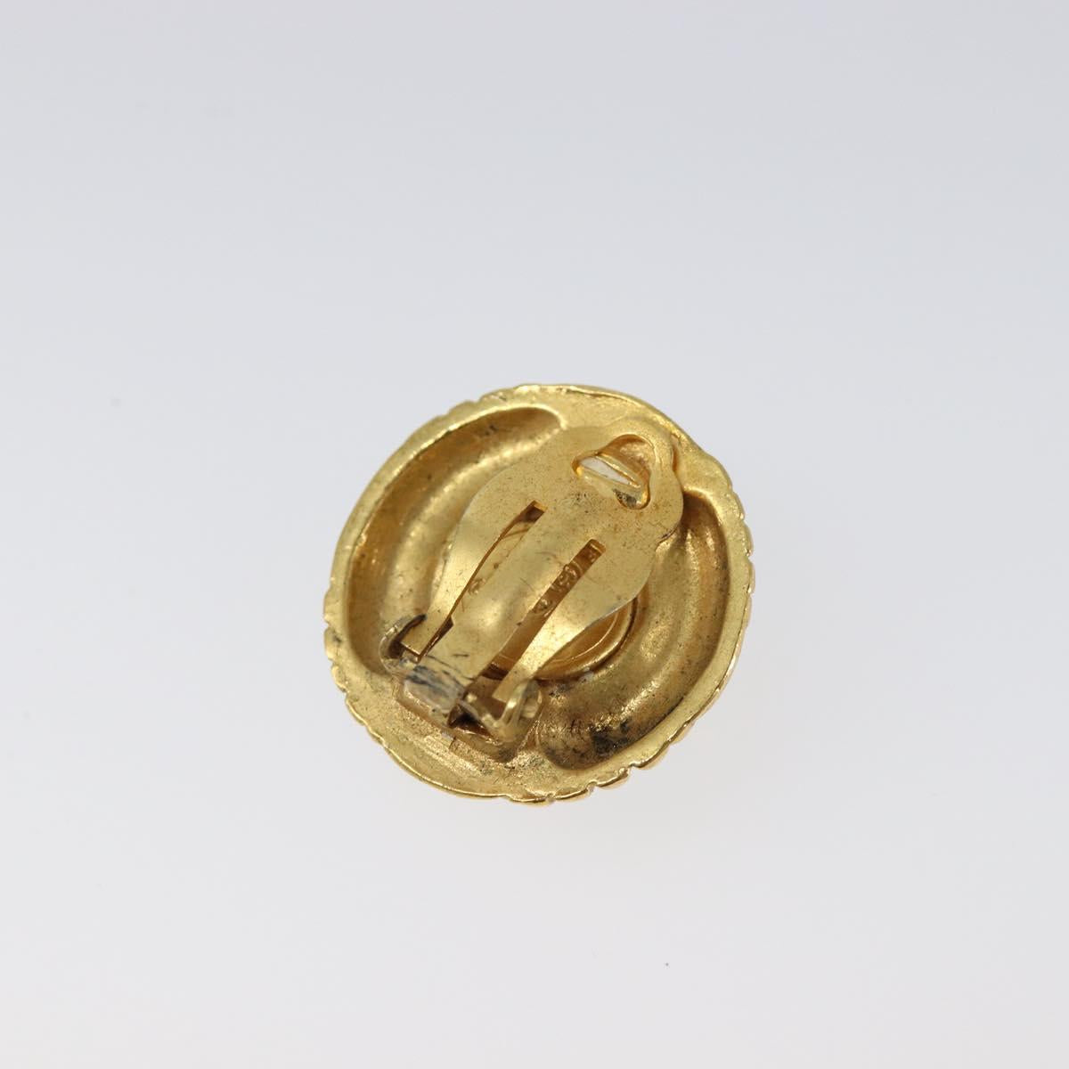 CHANEL Earring metal Gold Tone CC Auth 201014