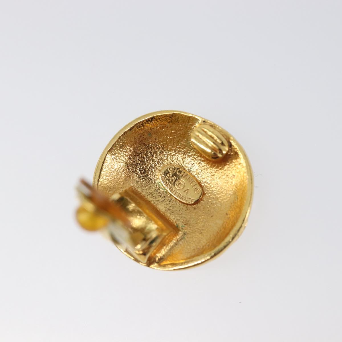 CHANEL Earring metal Gold Tone CC Auth 201015V