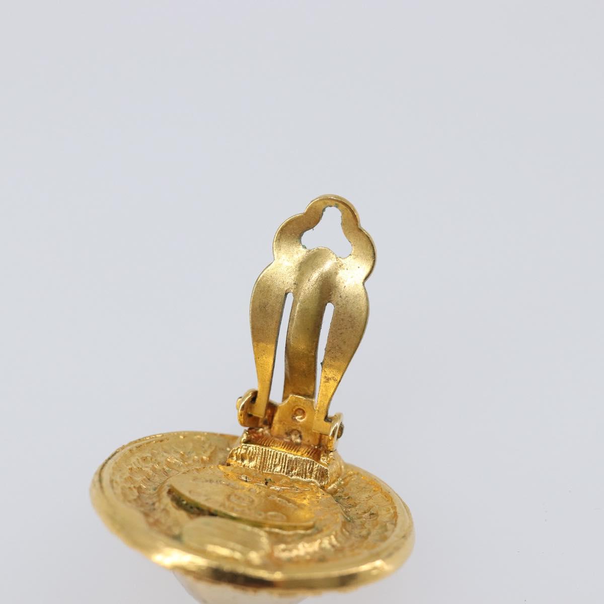 CHANEL Earring metal Gold Tone CC Auth 201016