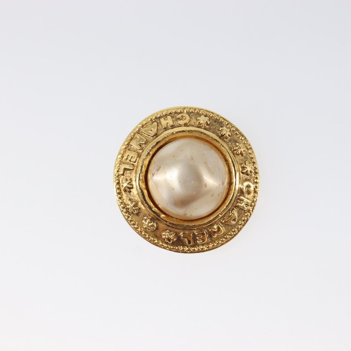 CHANEL Earring metal Gold Tone CC Auth 201016
