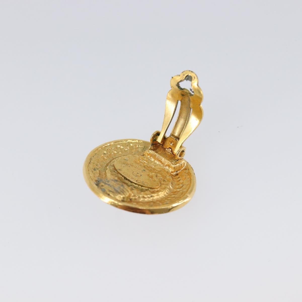 CHANEL Earring metal Gold Tone CC Auth 201016