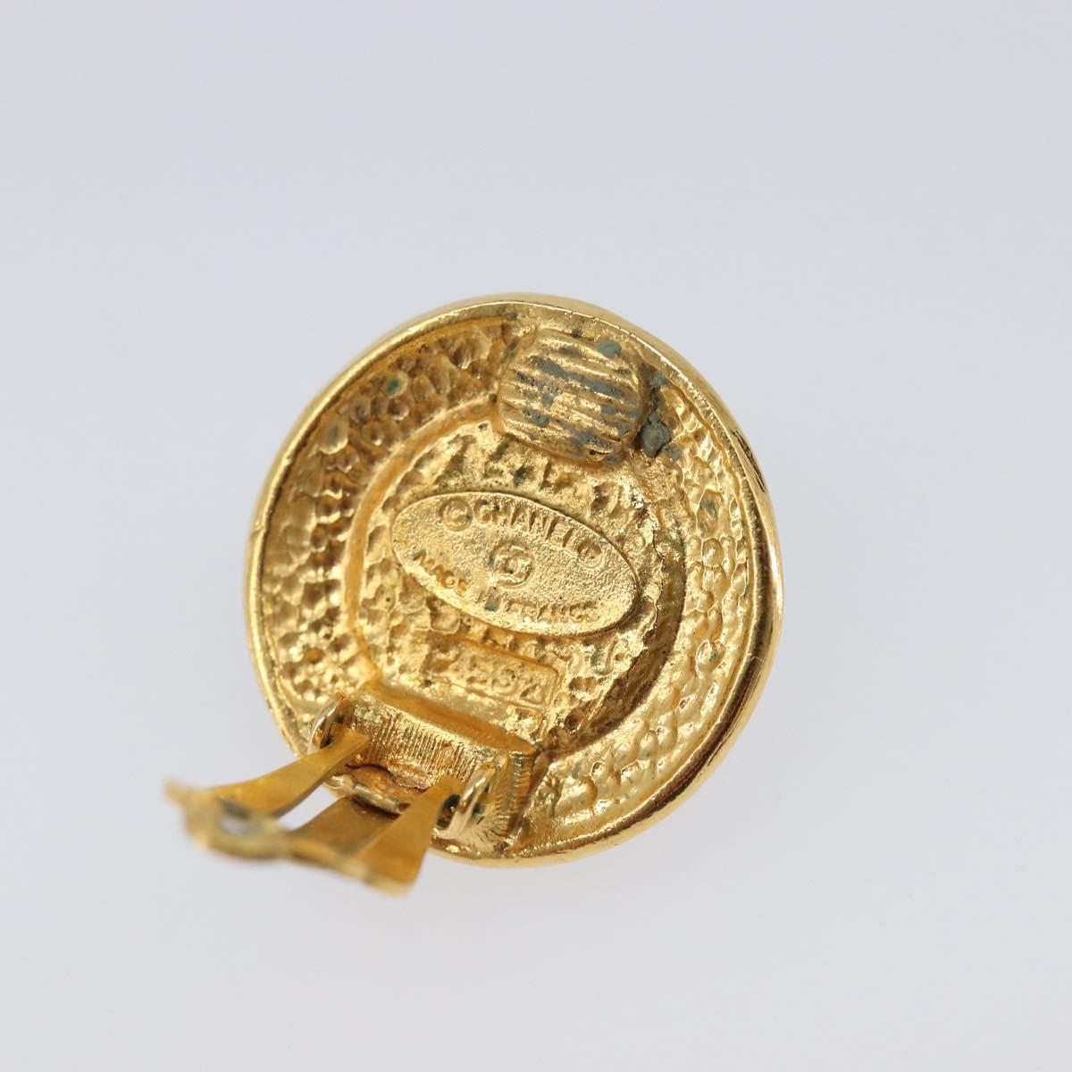 CHANEL Earring metal Gold Tone CC Auth 201016