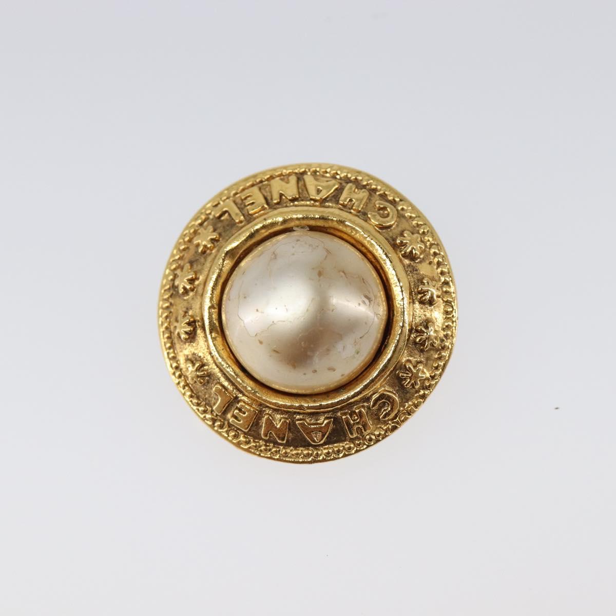 CHANEL Earring metal Gold Tone CC Auth 201016