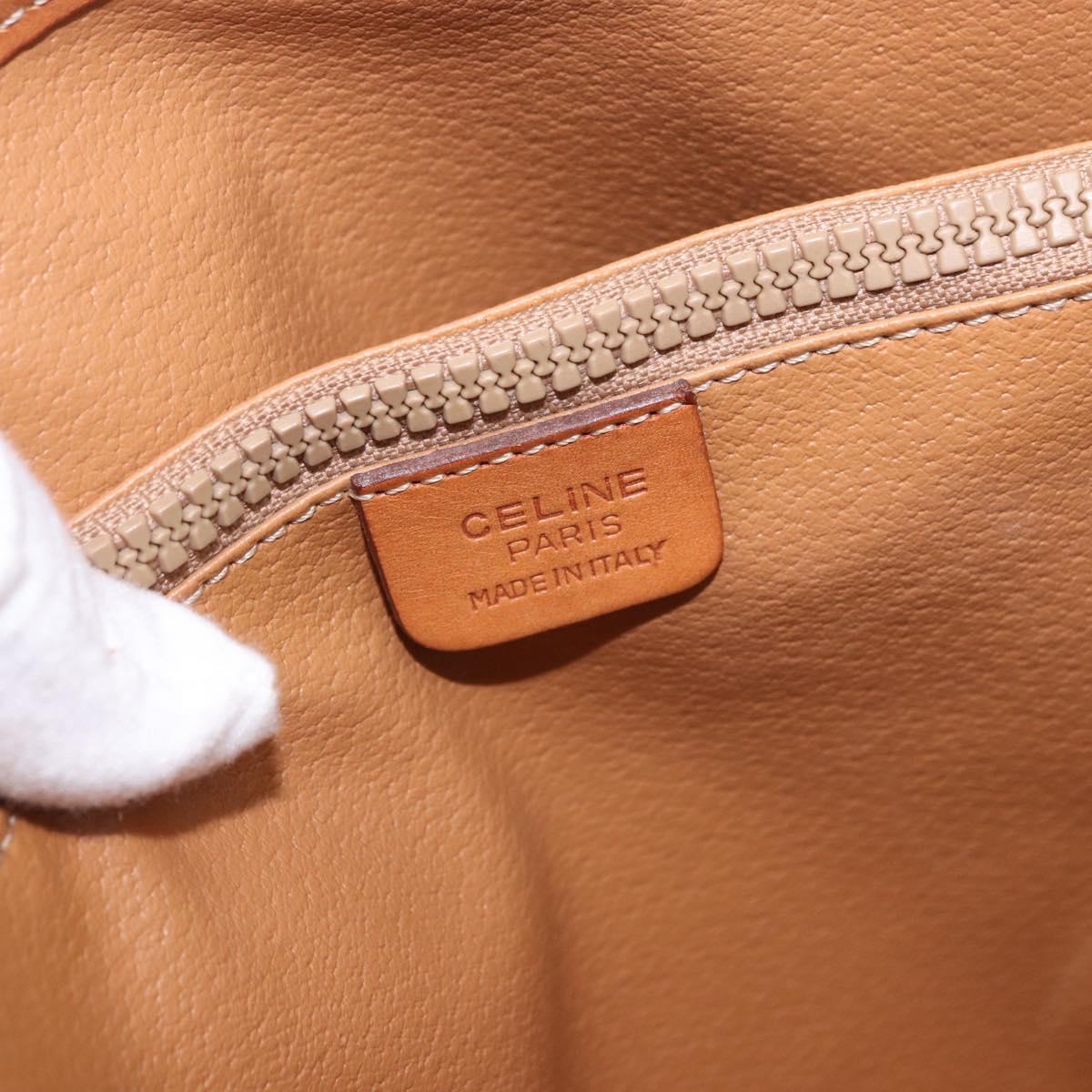 CELINE Macadam Canvas Tote Bag PVC Leather Brown Gold Auth 201082