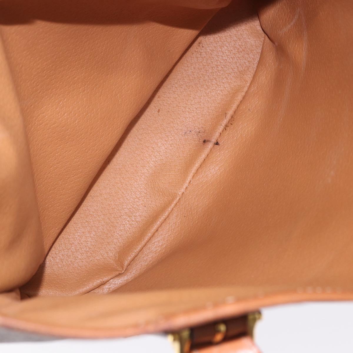 CELINE Macadam Canvas Tote Bag PVC Leather Brown Gold Auth 201082
