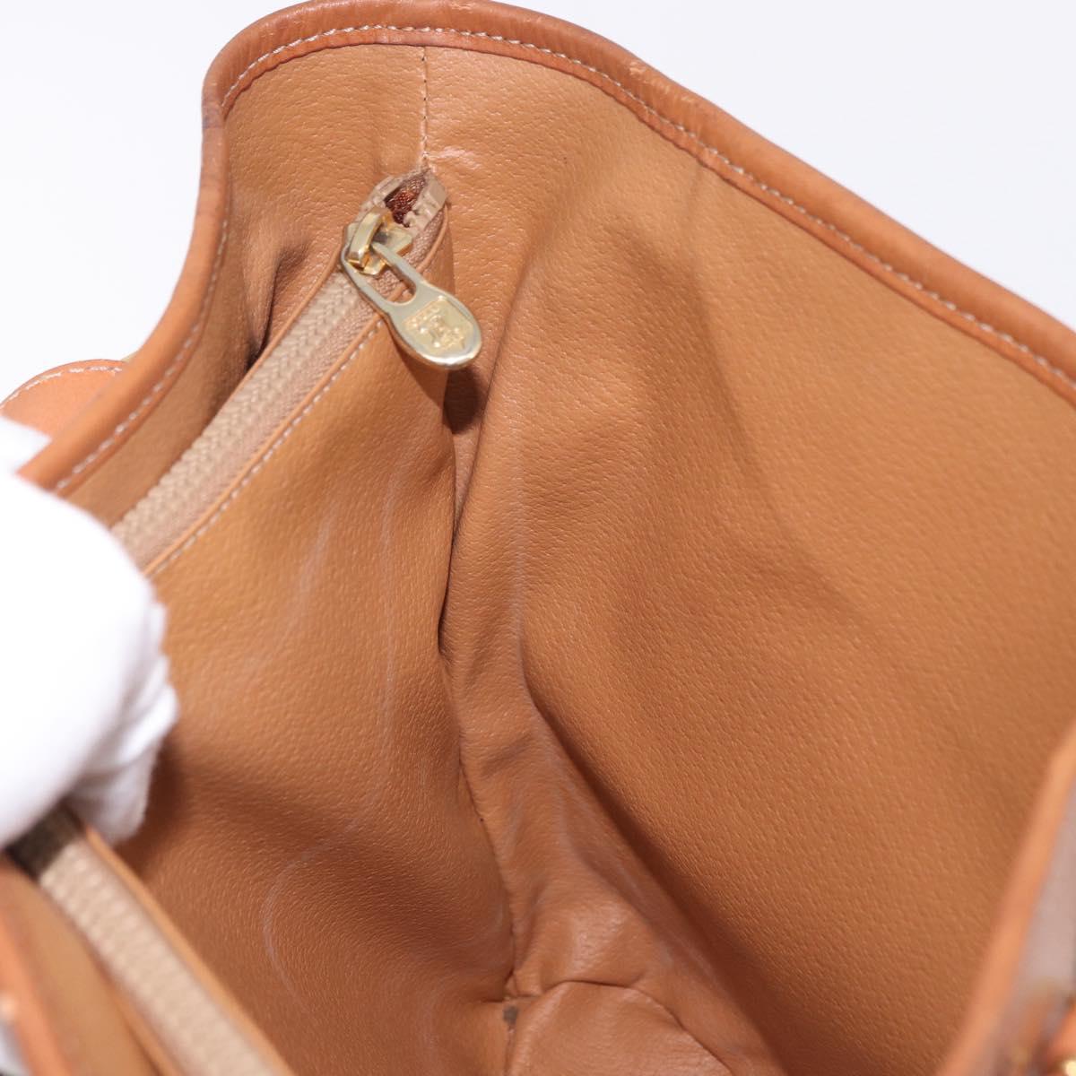 CELINE Macadam Canvas Tote Bag PVC Leather Brown Gold Auth 201082
