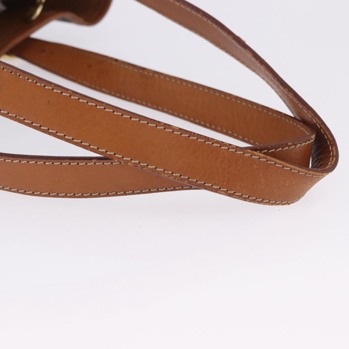 CELINE Macadam Canvas Tote Bag PVC Leather Brown Gold Auth 201082