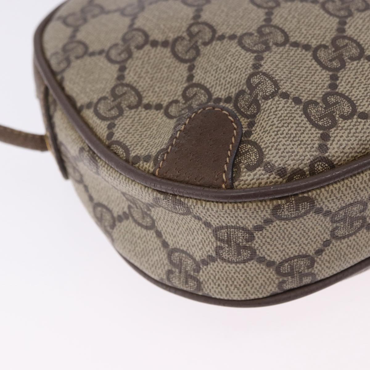 GUCCI GG Supreme Web Sherry Line Bag PVC Beige Gold 89 02 066 Auth 201083