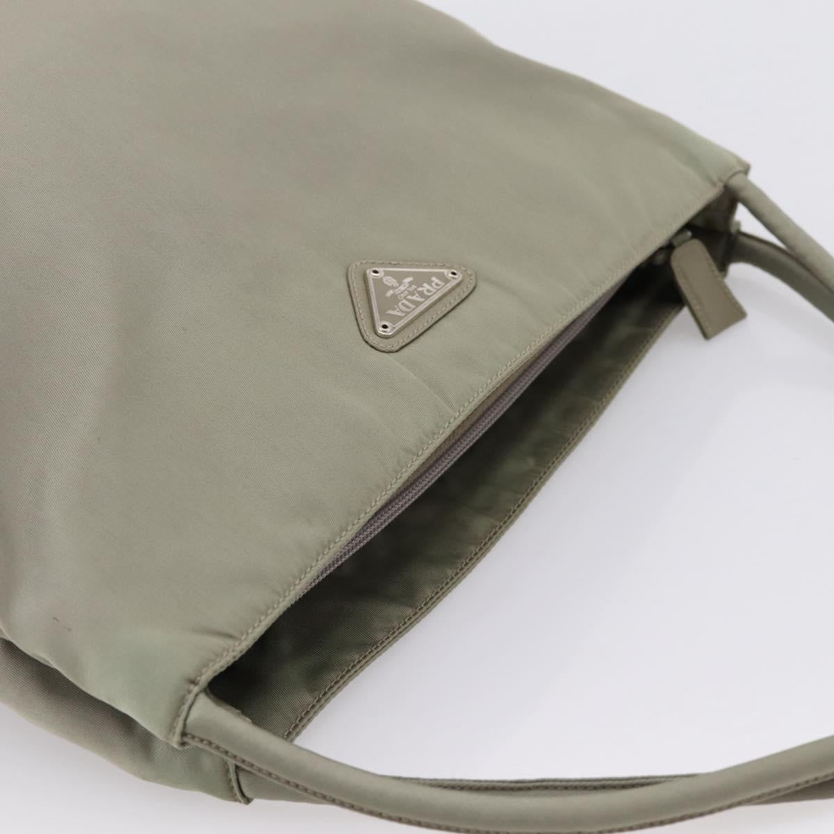 PRADA Tote Bag Nylon Green Silver Auth 201124A