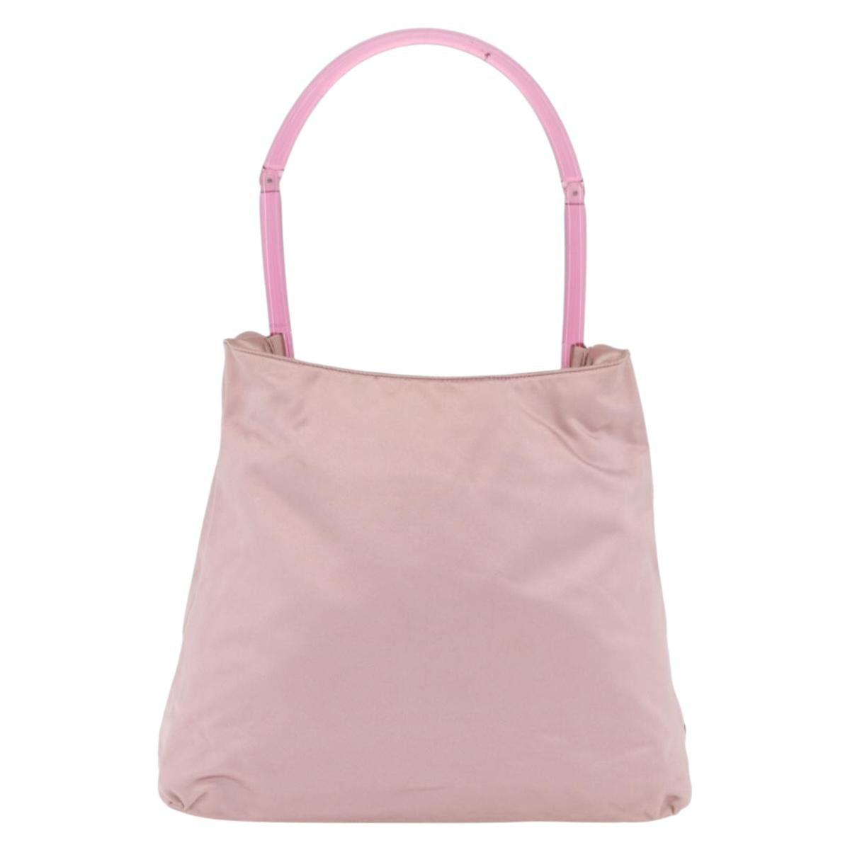 PRADA Shoulder Bag Satin Pink Auth 201126A