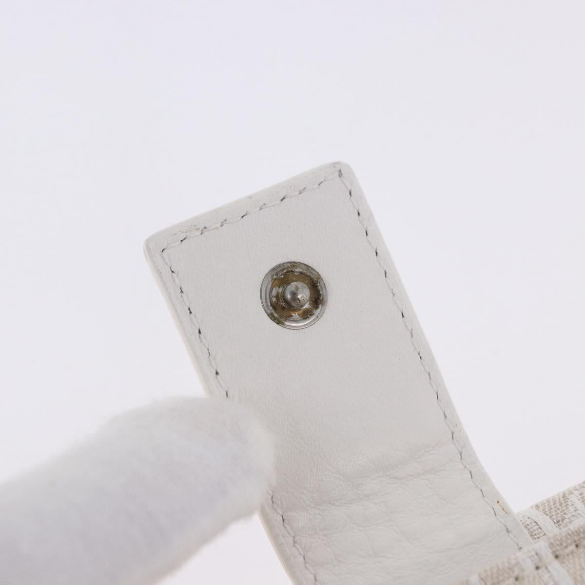 Christian Dior Trotter Canvas Long Wallet Beige Silver Auth 201131V