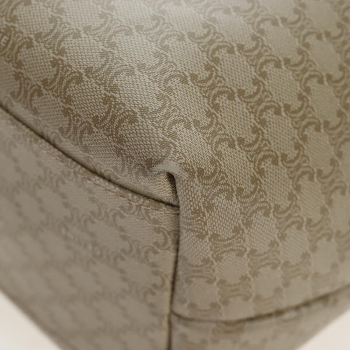 CELINE Macadam Canvas Hand Bag PVC Beige Gold Auth 201135V