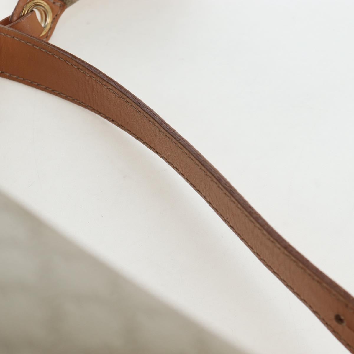 CELINE Macadam Canvas Hand Bag PVC Beige Gold Auth 201135V