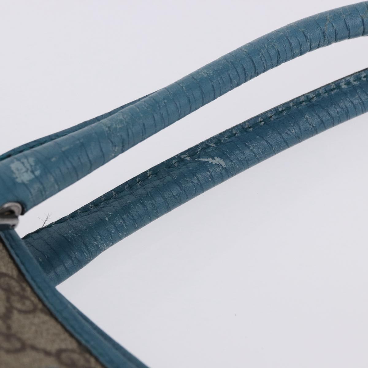 GUCCI GG Supreme Tote Bag PVC Beige Blue 114595 Auth 201138