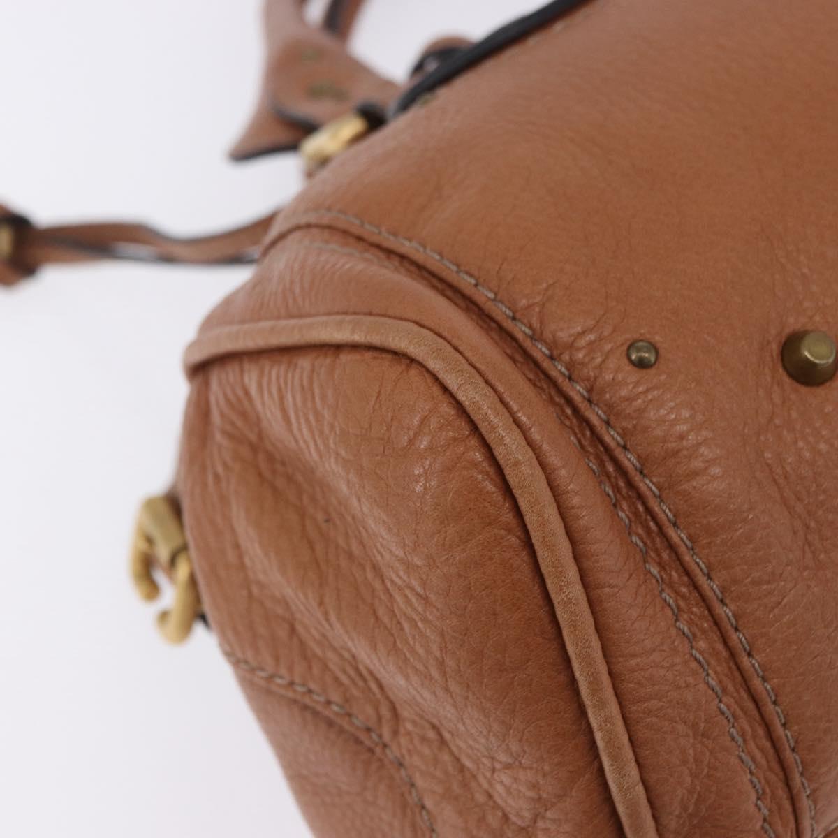 Chloe Paddington Hand Bag Leather Brown Gold Silver Auth 201140V