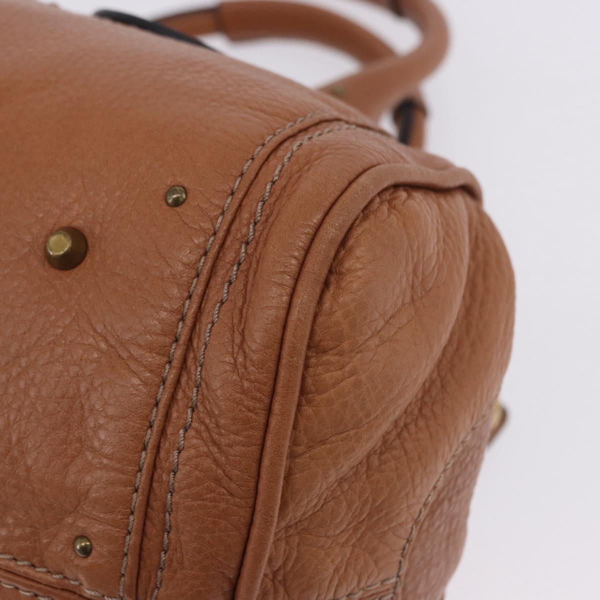 Chloe Paddington Hand Bag Leather Brown Gold Silver Auth 201140V