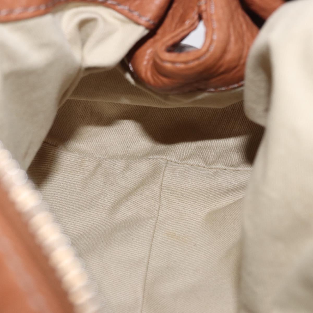 Chloe Paddington Hand Bag Leather Brown Gold Silver Auth 201140V