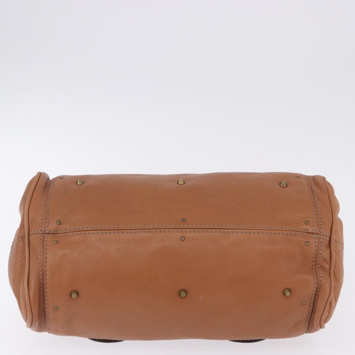 Chloe Paddington Hand Bag Leather Brown Gold Silver Auth 201140V