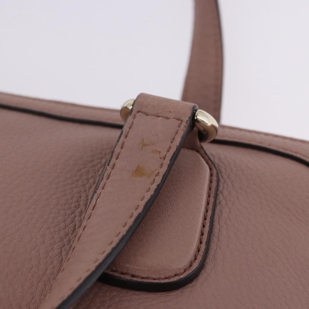 GUCCI Soho Hand Bag Leather Pink Gold Tone 308362 Auth 201141A