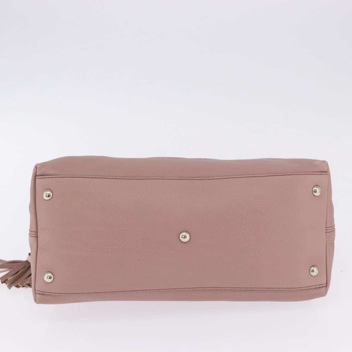 GUCCI Soho Hand Bag Leather Pink Gold Tone 308362 Auth 201141A