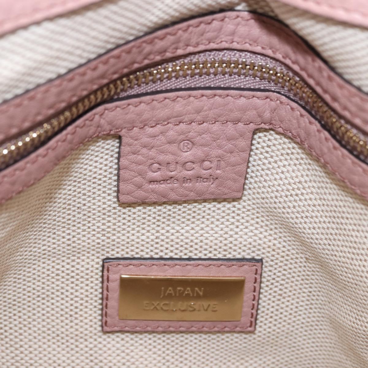 GUCCI Soho Hand Bag Leather Pink Gold Tone 308362 Auth 201141A