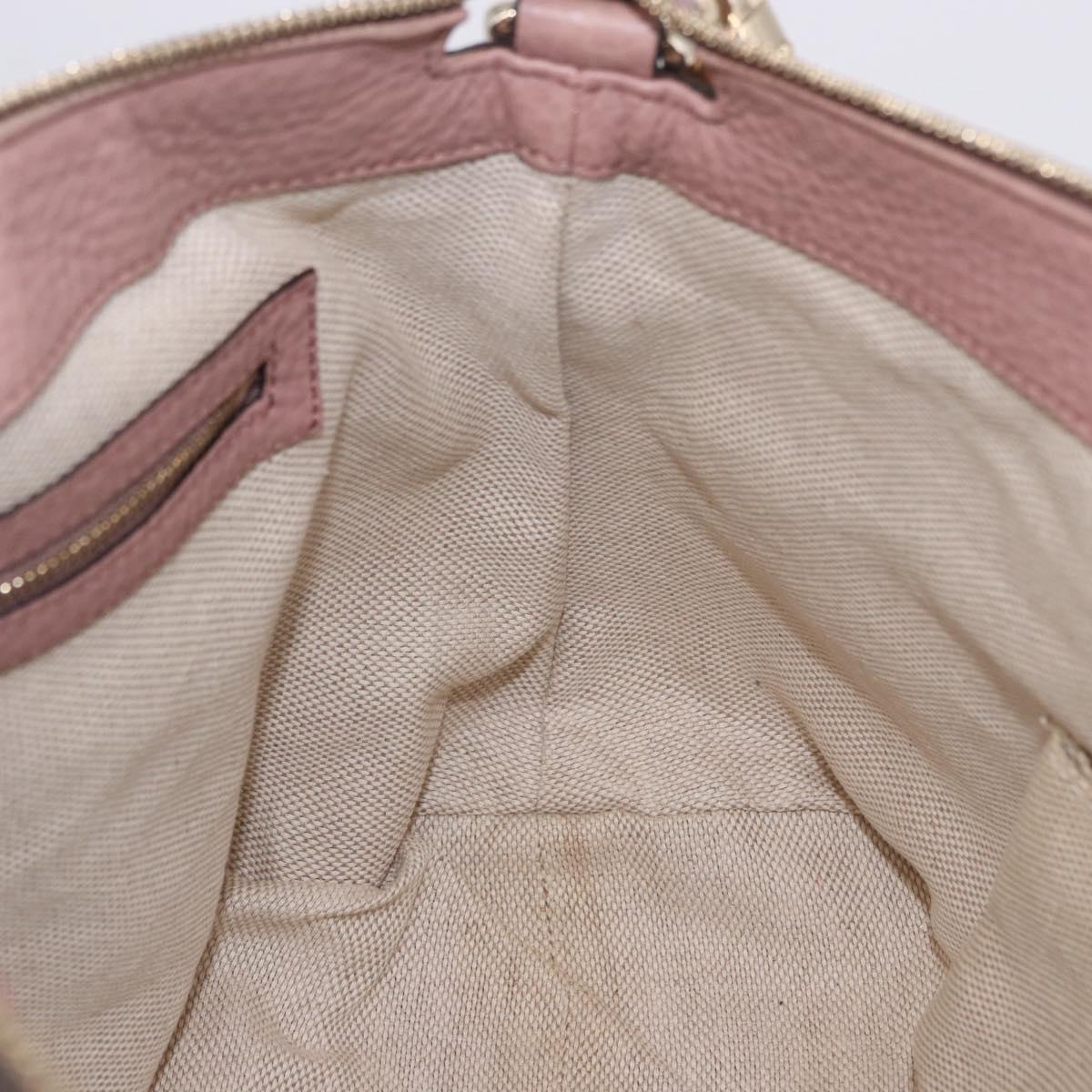 GUCCI Soho Hand Bag Leather Pink Gold Tone 308362 Auth 201141A