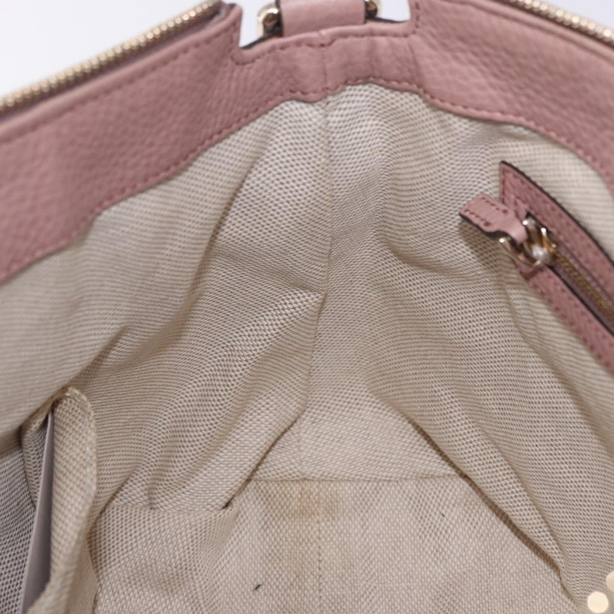 GUCCI Soho Hand Bag Leather Pink Gold Tone 308362 Auth 201141A