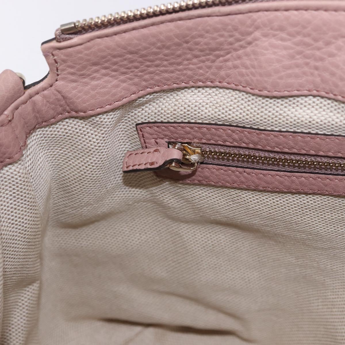 GUCCI Soho Hand Bag Leather Pink Gold Tone 308362 Auth 201141A