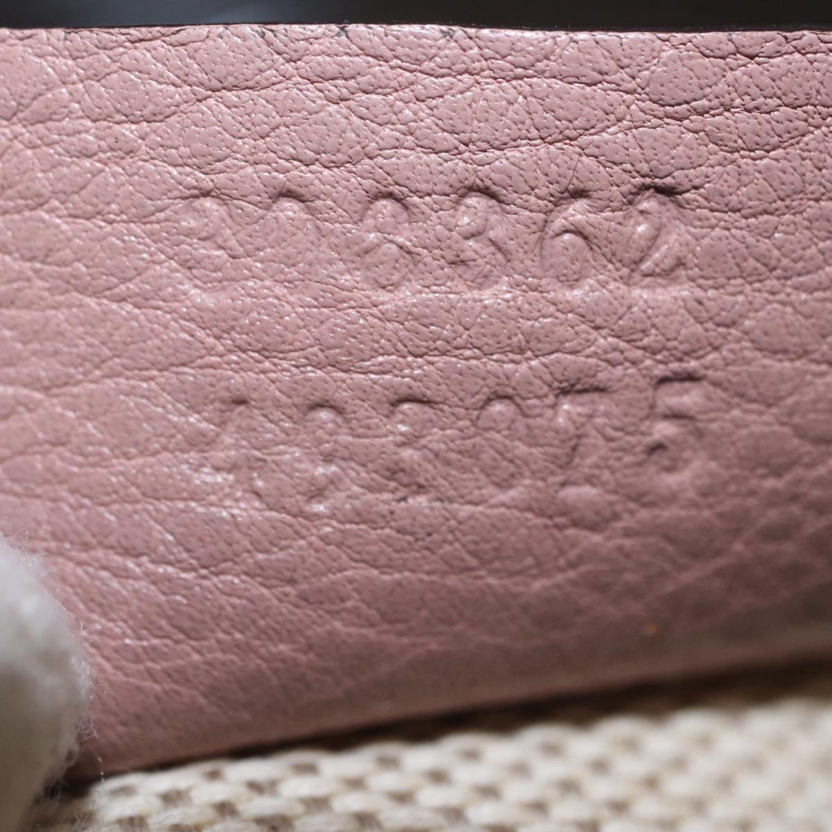 GUCCI Soho Hand Bag Leather Pink Gold Tone 308362 Auth 201141A