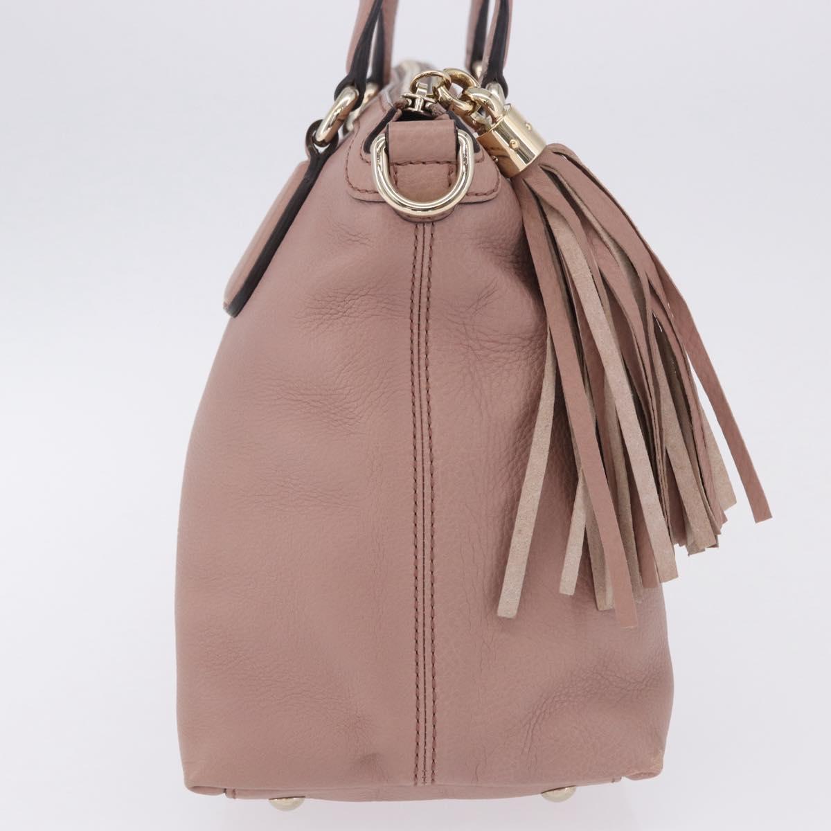 GUCCI Soho Hand Bag Leather Pink Gold Tone 308362 Auth 201141A