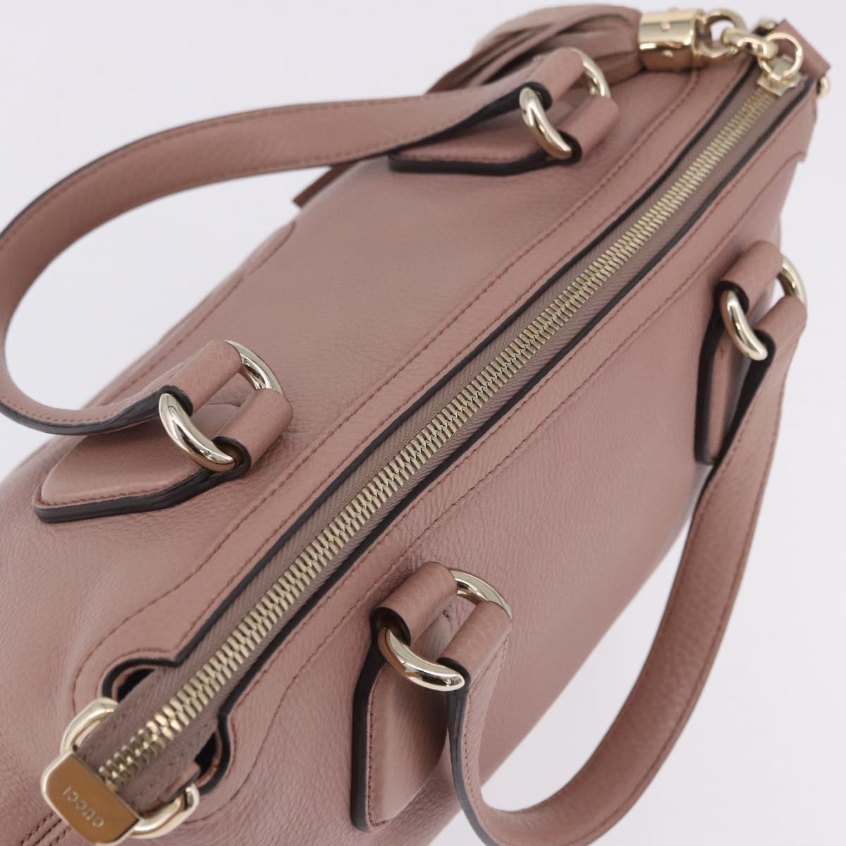 GUCCI Soho Hand Bag Leather Pink Gold Tone 308362 Auth 201141A
