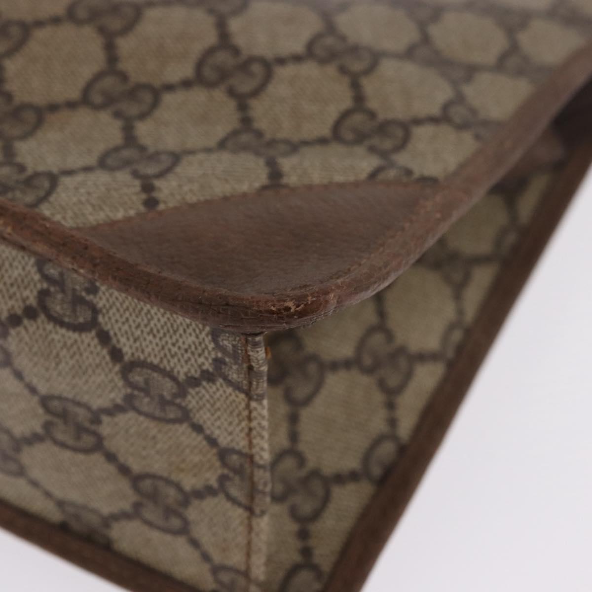 GUCCI GG Supreme Clutch Bag PVC Beige Gold Tone 89 01 029 Auth 201147