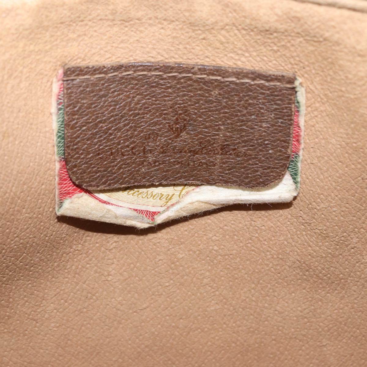 GUCCI GG Supreme Clutch Bag PVC Beige Gold Tone 89 01 029 Auth 201147