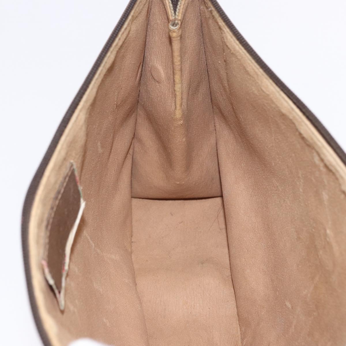 GUCCI GG Supreme Clutch Bag PVC Beige Gold Tone 89 01 029 Auth 201147