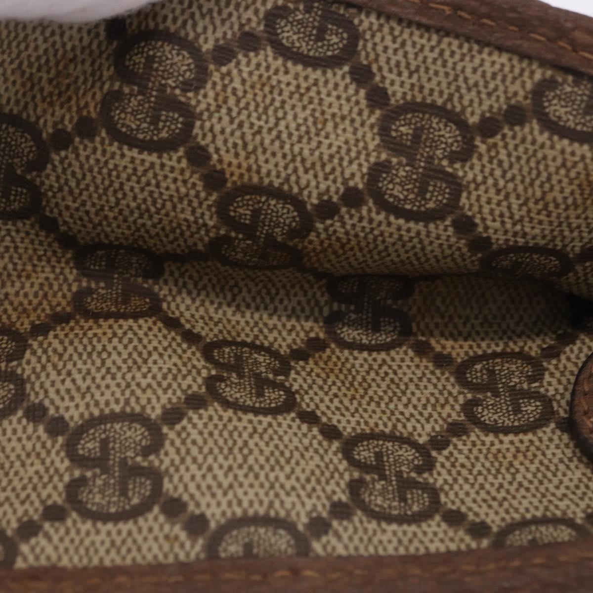 GUCCI GG Supreme Clutch Bag PVC Beige Gold Tone 89 01 029 Auth 201147