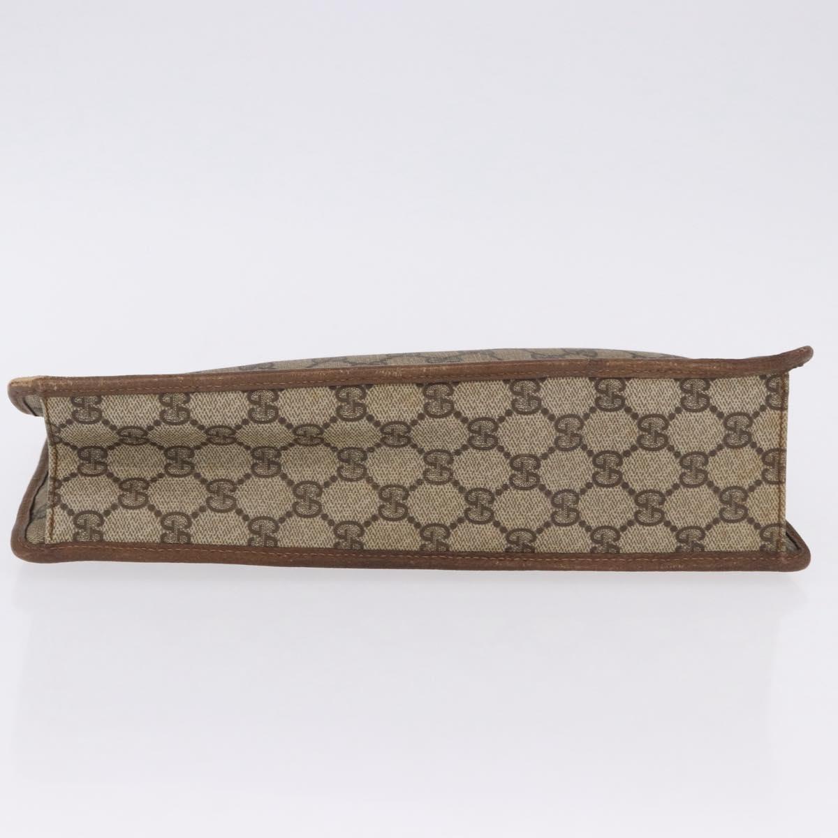 GUCCI GG Supreme Clutch Bag PVC Beige Gold Tone 89 01 029 Auth 201147