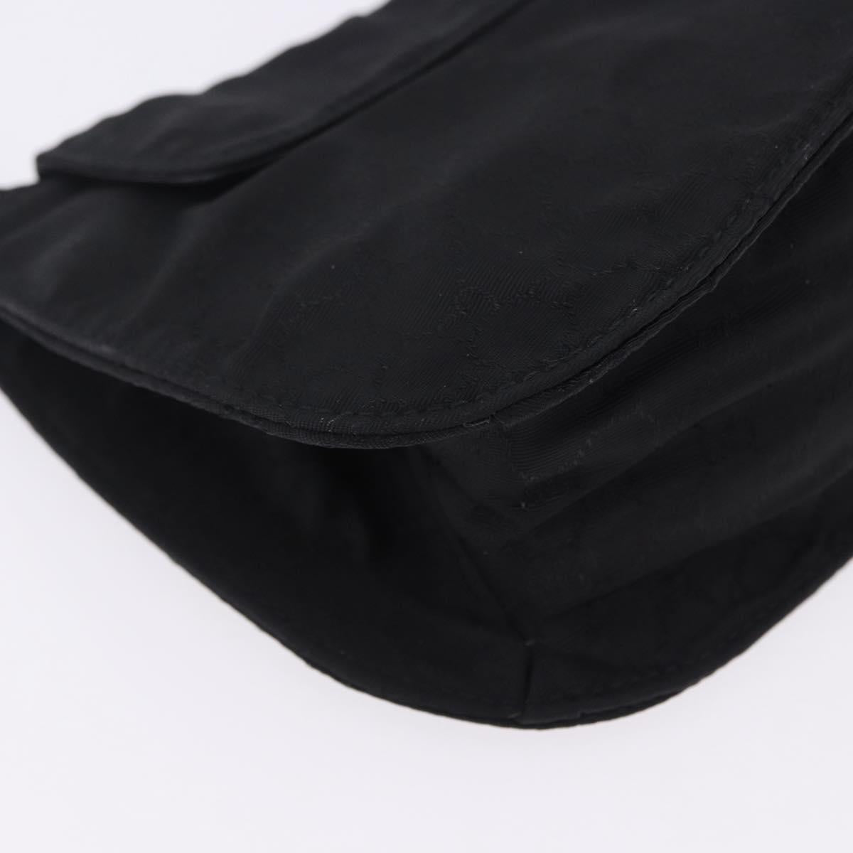 GUCCI GG Canvas Hand Bag Black Silver 005 0851 Auth 201149