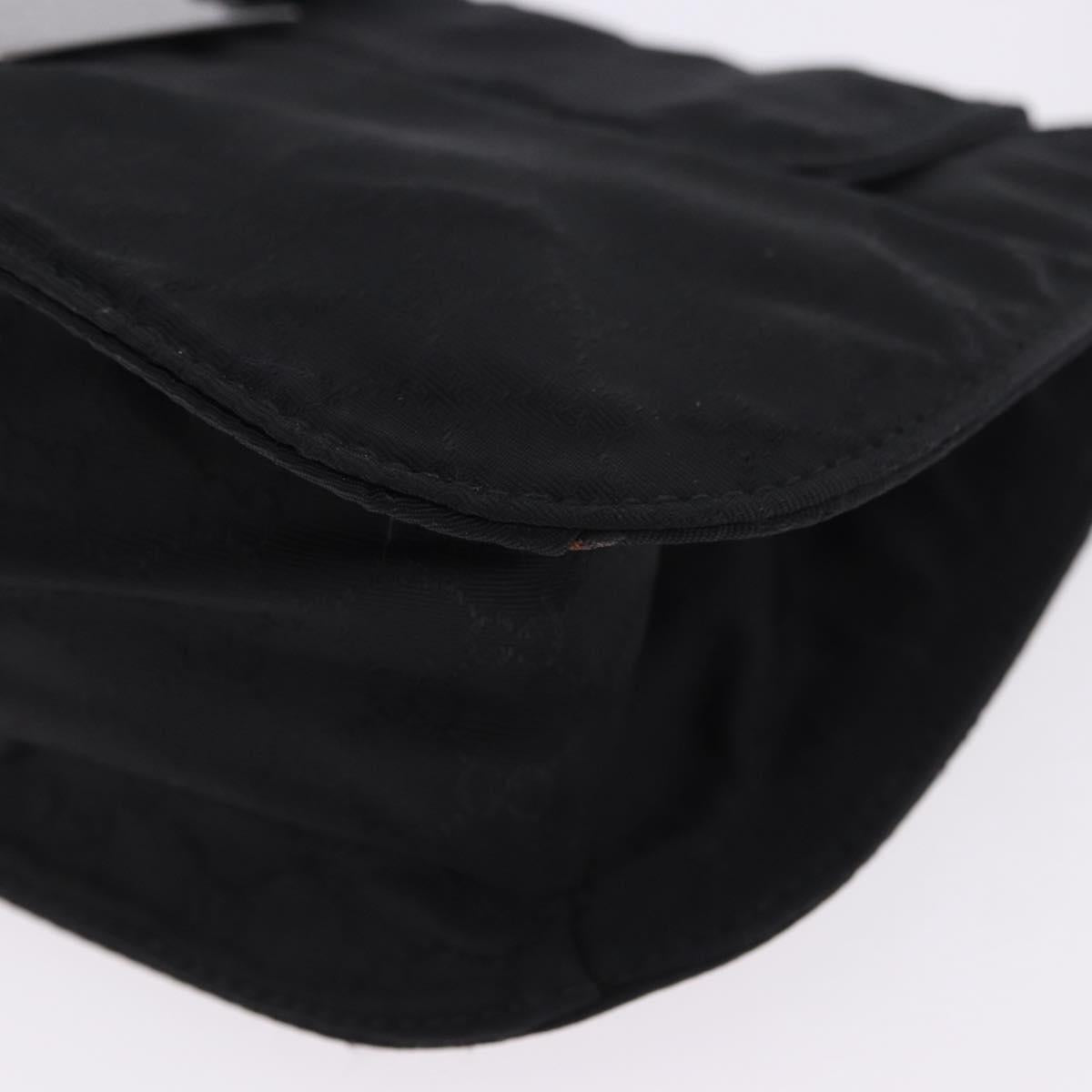 GUCCI GG Canvas Hand Bag Black Silver 005 0851 Auth 201149