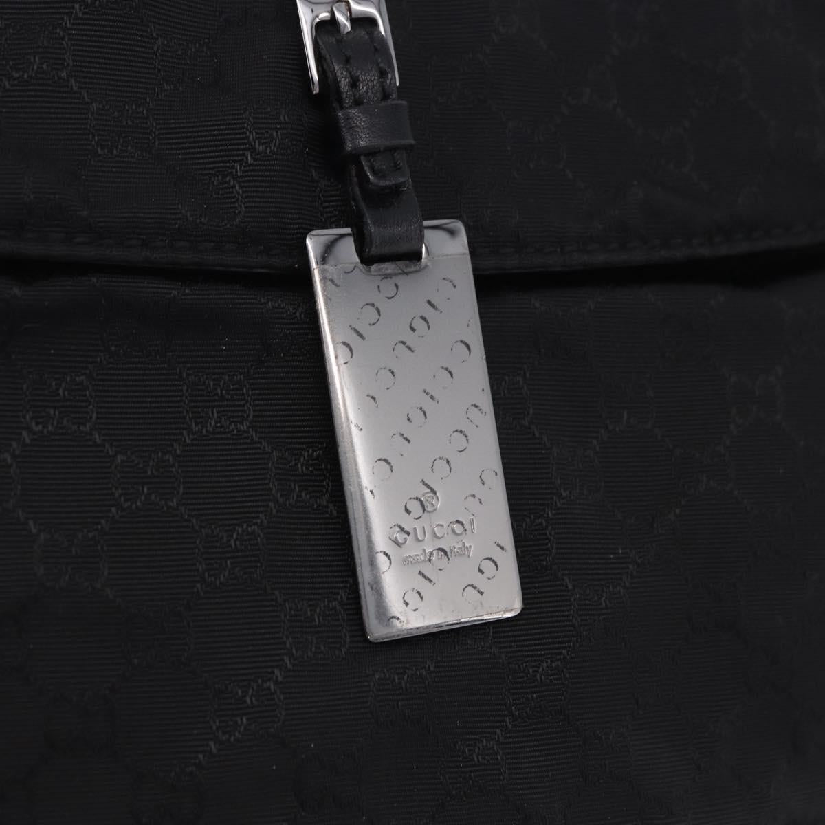 GUCCI GG Canvas Hand Bag Black Silver 005 0851 Auth 201149