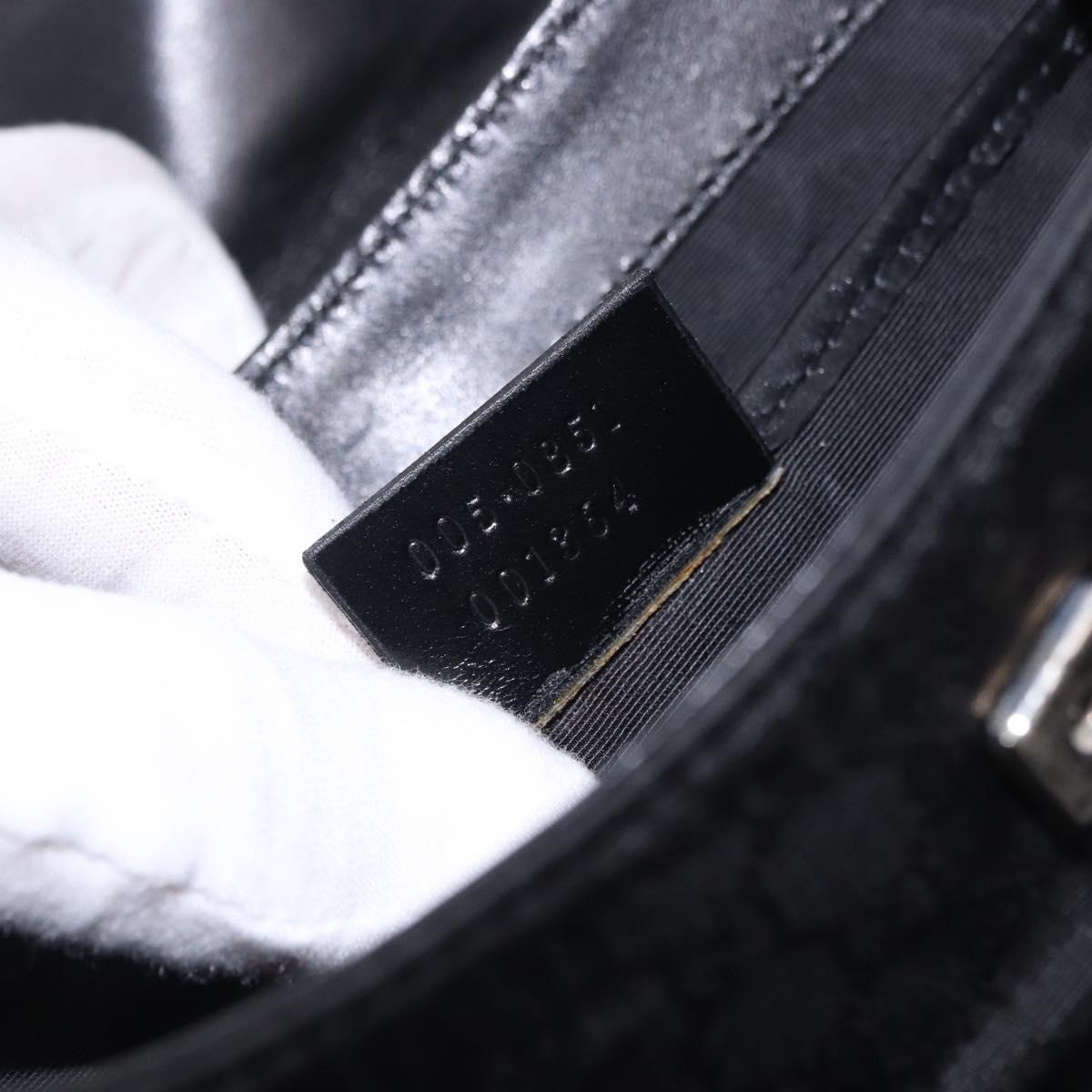GUCCI GG Canvas Hand Bag Black Silver 005 0851 Auth 201149